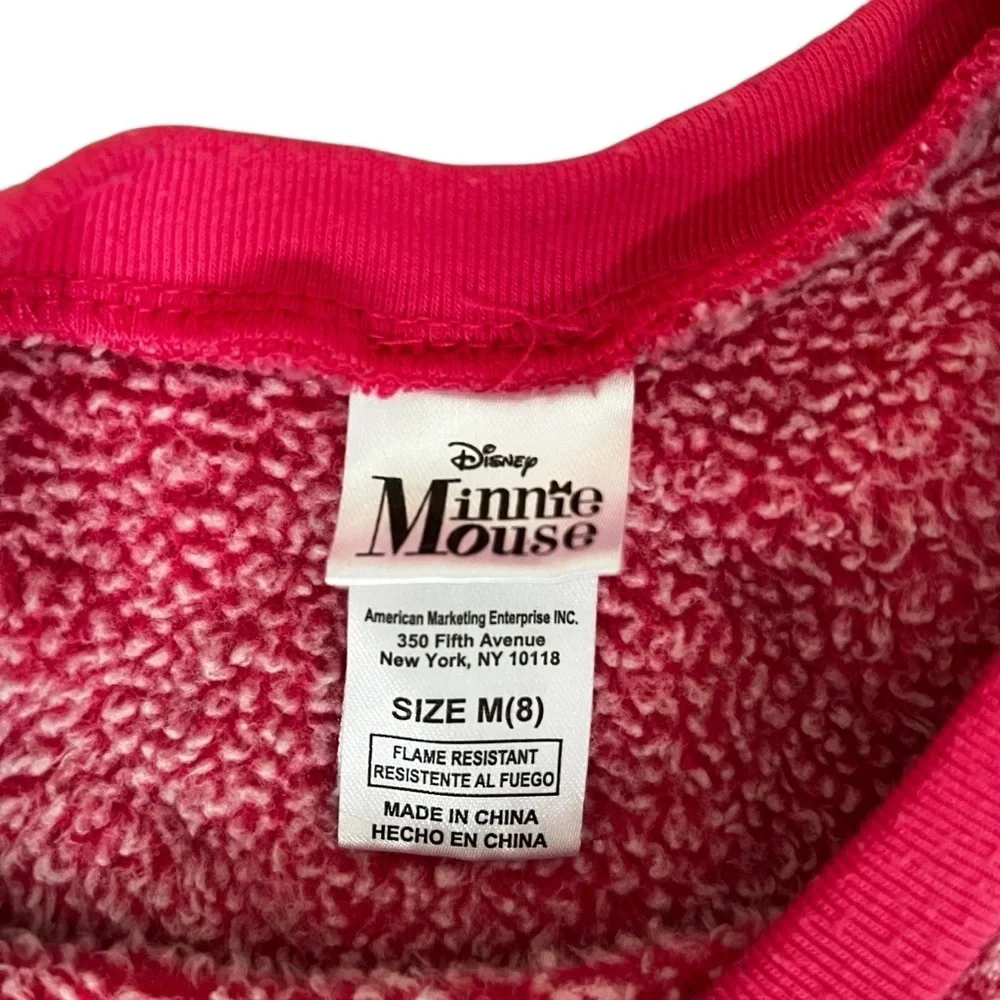 Disney Minnie Mouse Kids Medium (8) Fleece Pajama 2 piece Set Pink Soft